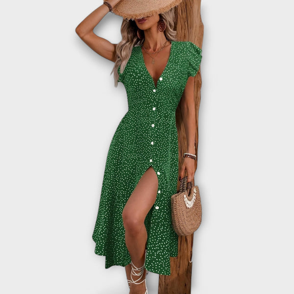 Chic Polka Dot Midi Jurk