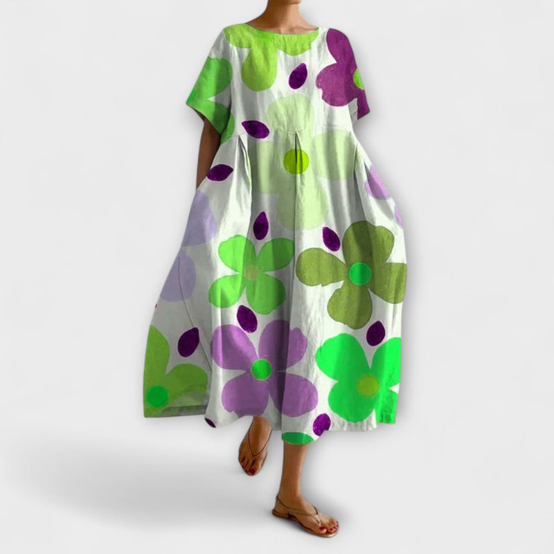 VALENTINA - Flatterende Zomer Bloemenjurk
