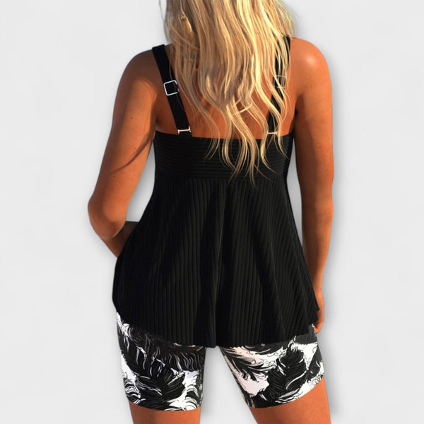 Jana - Geprinte Tankini met Stijlvolle Overlay