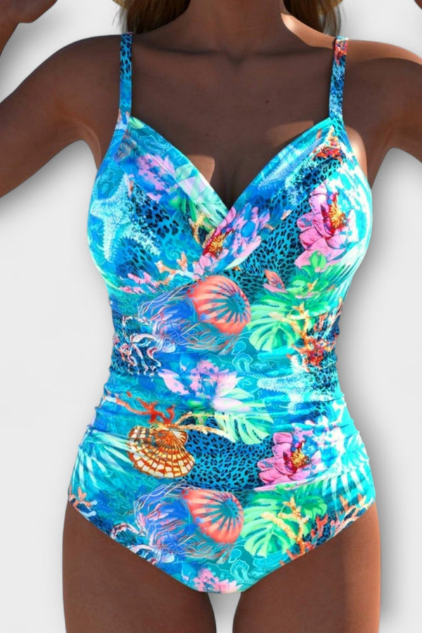 Sophie - Cutout Badmode met Ocean-Inspiratie Print