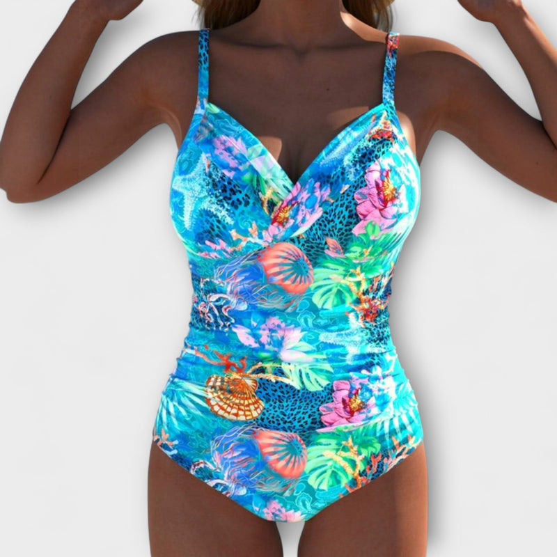Sophie - Cutout Badmode met Ocean-Inspiratie Print