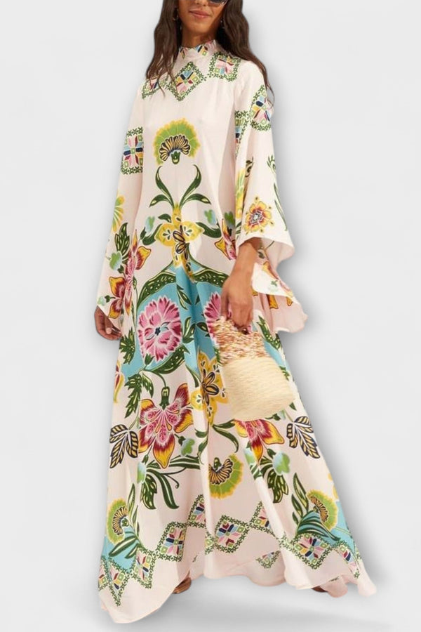 Lisa - Elegante Maxi-jurk met Bloemenprint en Vloeiende Ontwerp
