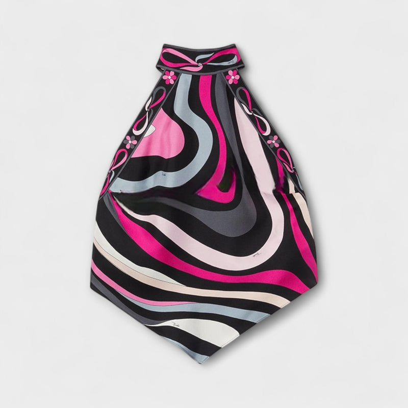 Everly - Haltertop en Asymmetrische Midi Rok Set