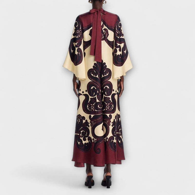 Lucy - Adembenemende Grenadilla Print Maxi Jurk voor Moeiteloze Elegantie
