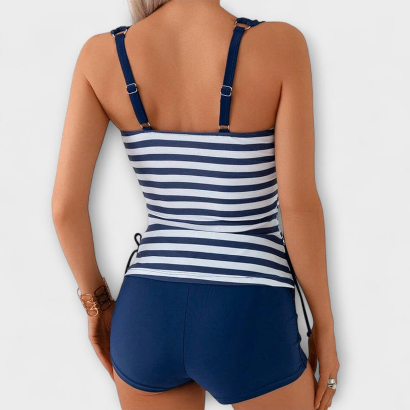 Danae - Gestreepte Shorts Tankini Set