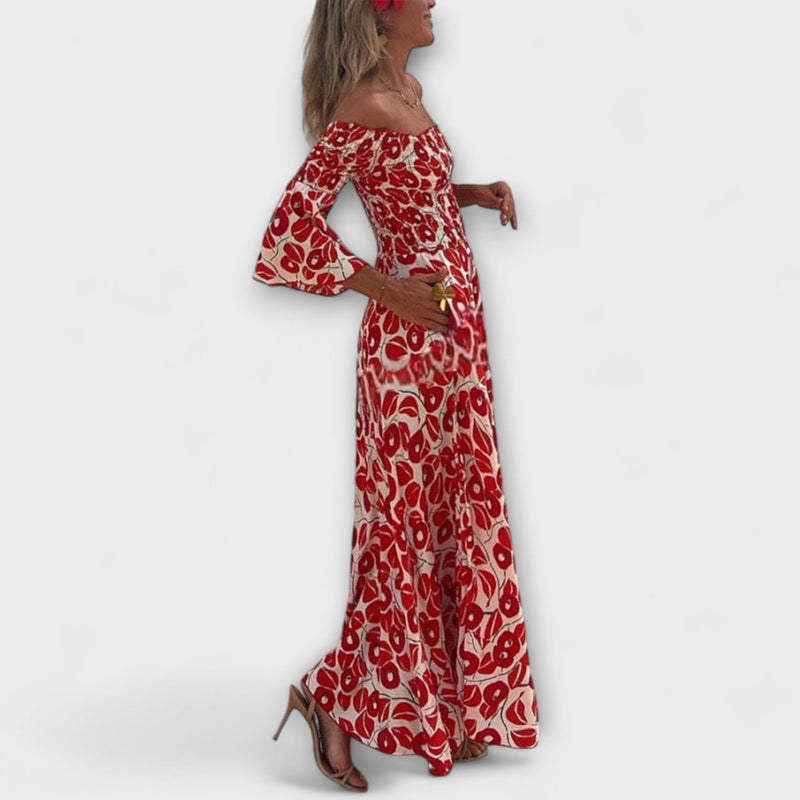 Sienna - Vakantie-Klaar Off-Shoulder Maxi Jurk