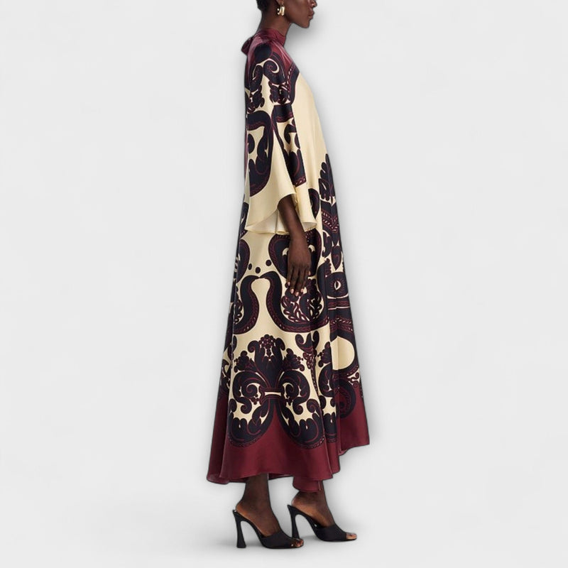 Lucy - Adembenemende Grenadilla Print Maxi Jurk voor Moeiteloze Elegantie