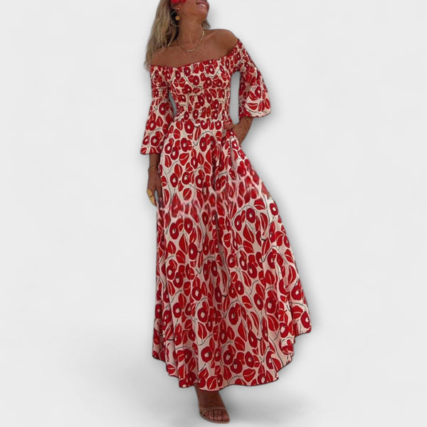 Sienna - Vakantie-Klaar Off-Shoulder Maxi Jurk