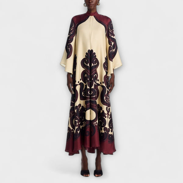 Lucy - Adembenemende Grenadilla Print Maxi Jurk voor Moeiteloze Elegantie