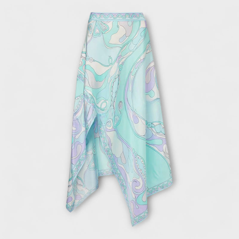Everly - Haltertop en Asymmetrische Midi Rok Set