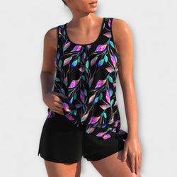 Angela - Stylish Tropical Print Tankini