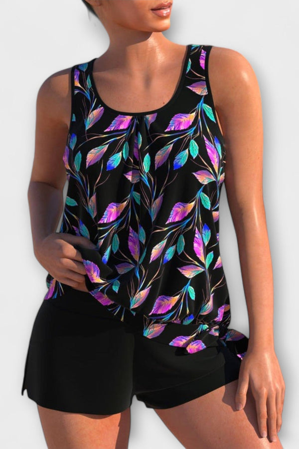 Angela - Stylish Tropical Print Tankini