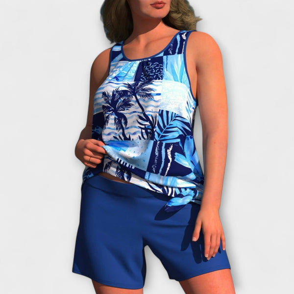 Angela - Stylish Tropical Print Tankini