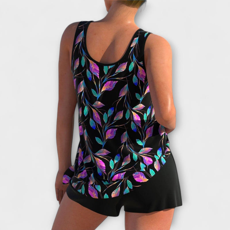 Angela - Stylish Tropical Print Tankini