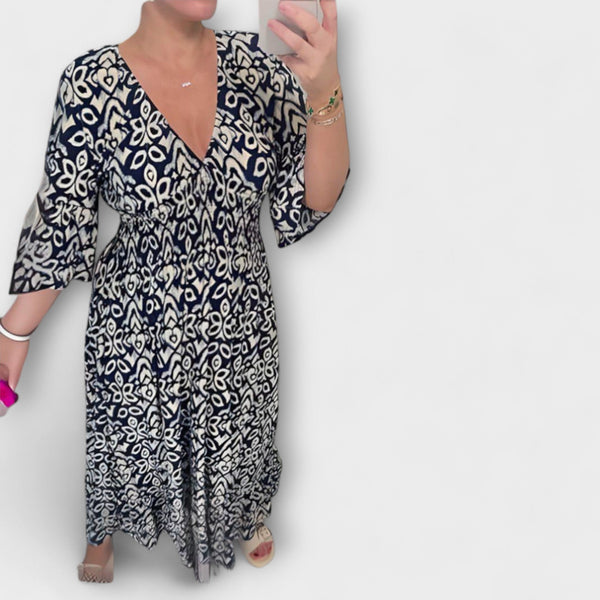 Malina - Lange Strandjurk met Zomer Flare Mouwen