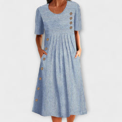 Luisa – Gestreepte Premium Midi Jurk