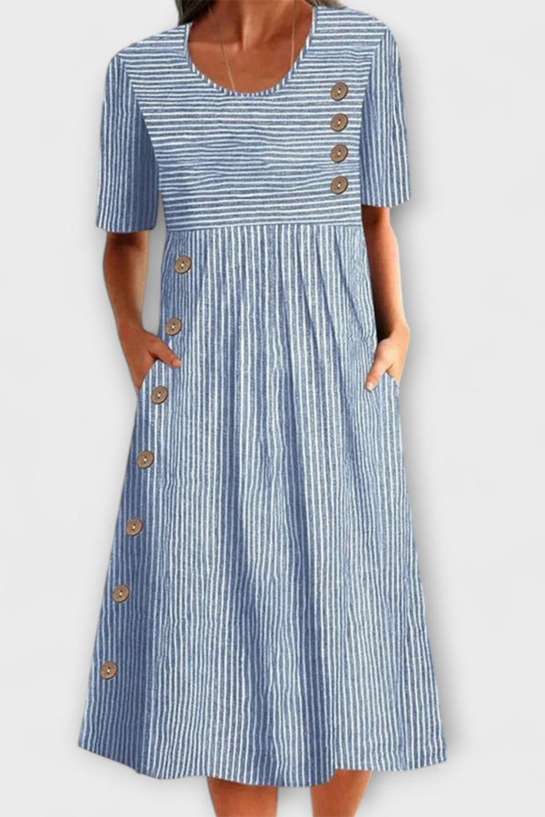 Luisa – Gestreepte Premium Midi-jurk