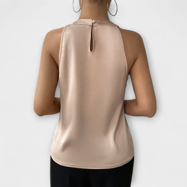 Skye - Chic Satijnen Blouse met Off-Shoulder Design