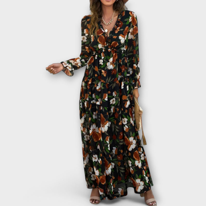 Juno - Elegante Bloemen Maxi Jurk