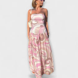 Tatum - Prachtige Pastel Off-Shoulder Maxi Jurk