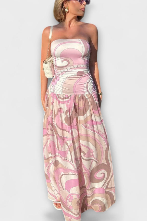 Tatum - Prachtige Pastel Off-Shoulder Maxi Jurk