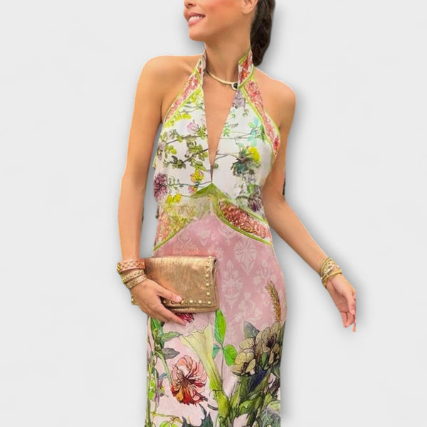 Ayla - Mouwloze Maxi-jurk met Bloemenpatroon