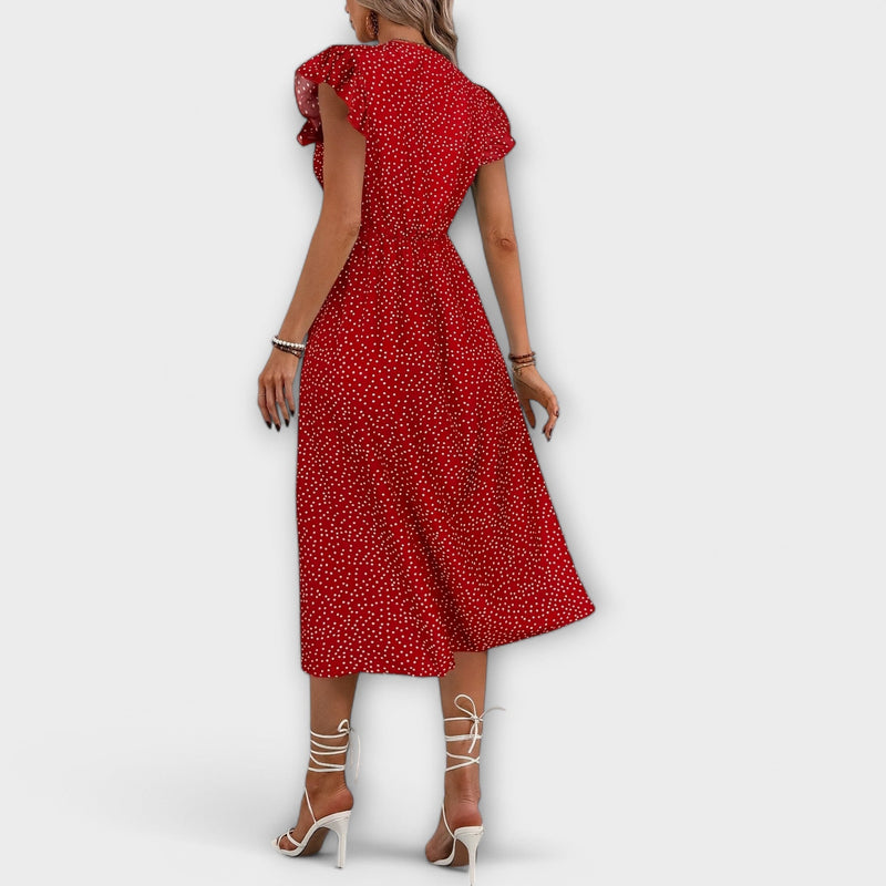 Chique Polkadot Midi-jurk