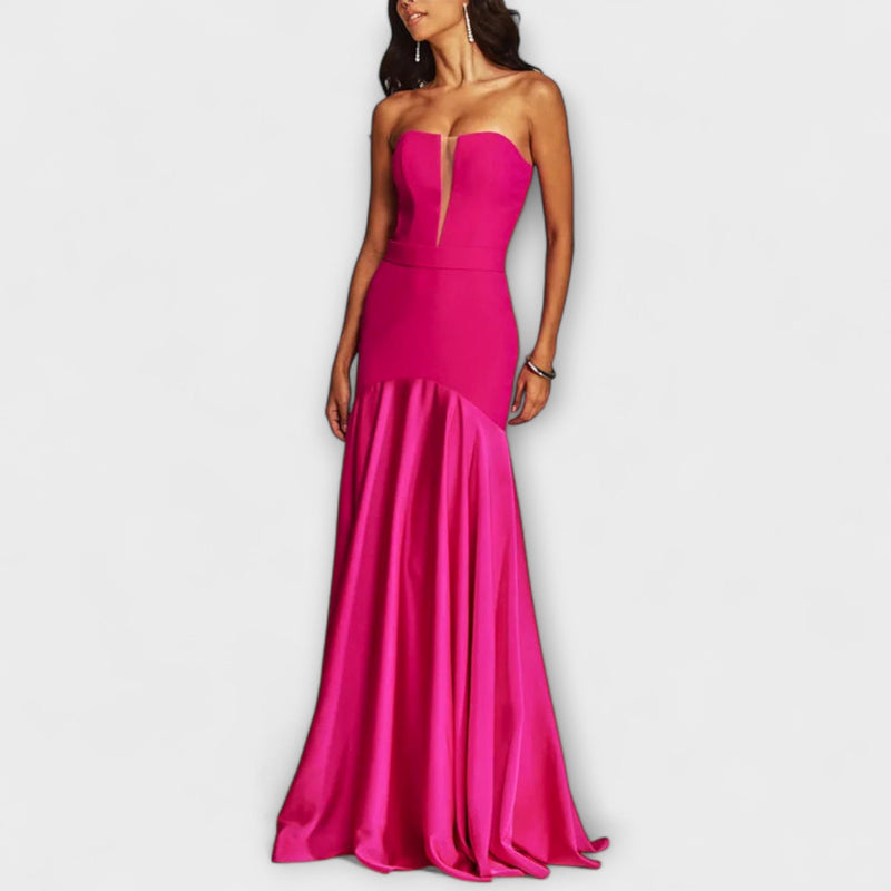 Vada - Off-Shoulder Maxi Jurk met V-Hals