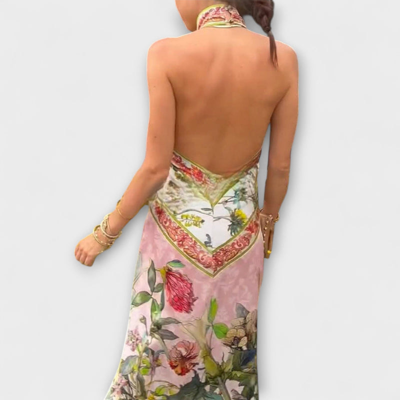 Ayla - Mouwloze Maxi-jurk met Bloemenpatroon