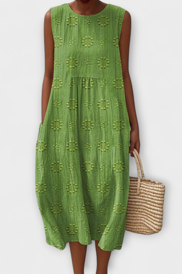 Evelyn - Luchtige Mouwloze Midi Jurk