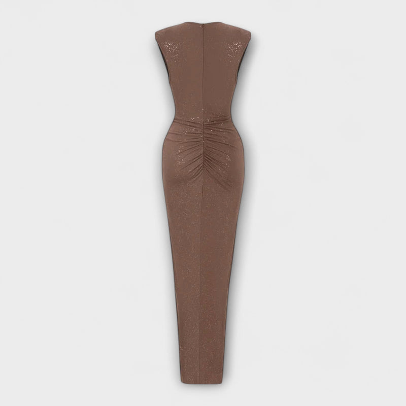 Thea - Maxi Jurk met Diepe V-Hals