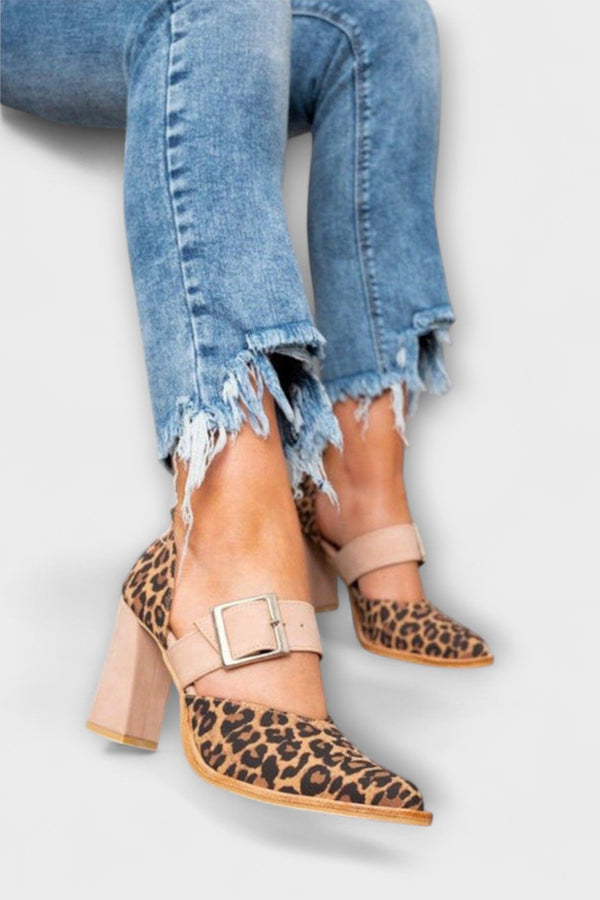 Avano - Luipaardprint Hakken Sandalen