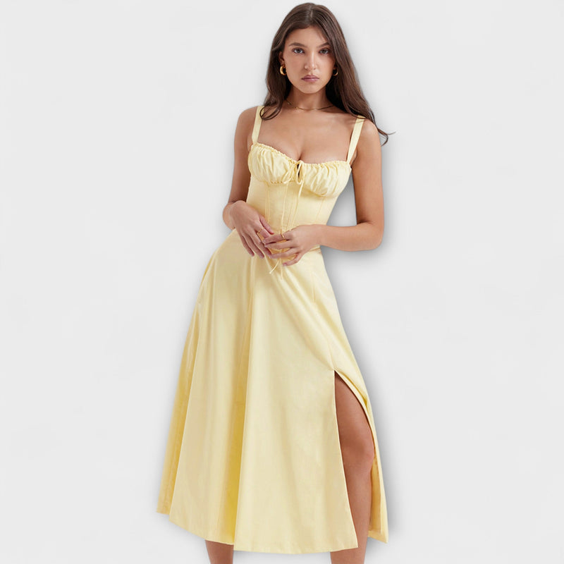 Zipporas - Op maat gemaakte Bustier Jurk met Modern Lente Bloemenpatroon