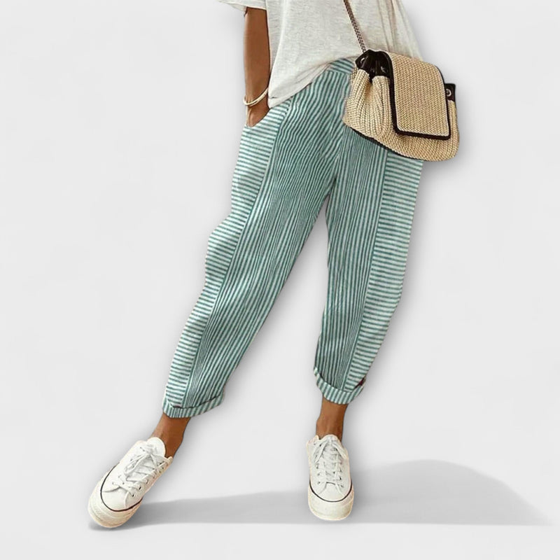 Sanne - Comfortabele Gestreepte Broek
