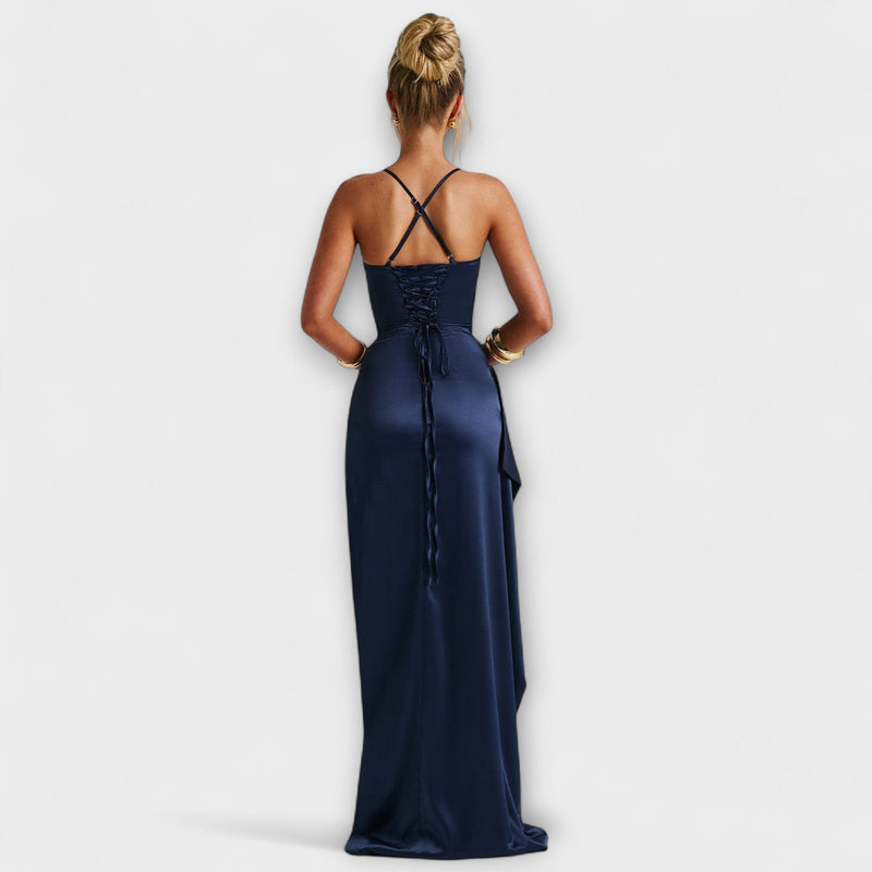Krissi - Marineblauwe Maxi Jurk