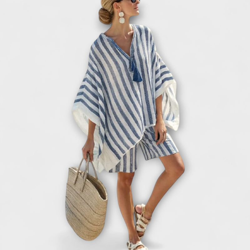 Lily - Oversized Blouse en Chique Shorts Set