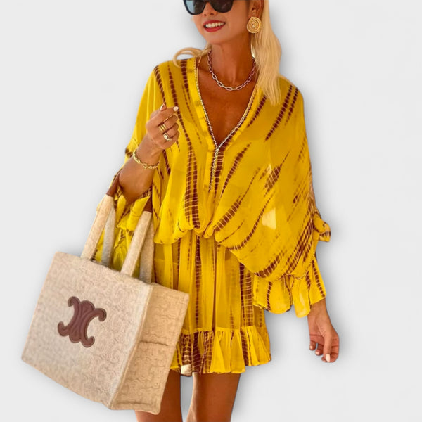Adalyn - Stijlvolle V-Hals Hoge Taille Mini Jurk