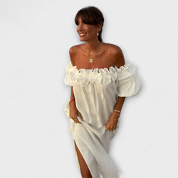 Sofia - Off-Shoulder Linnen Droomjurk