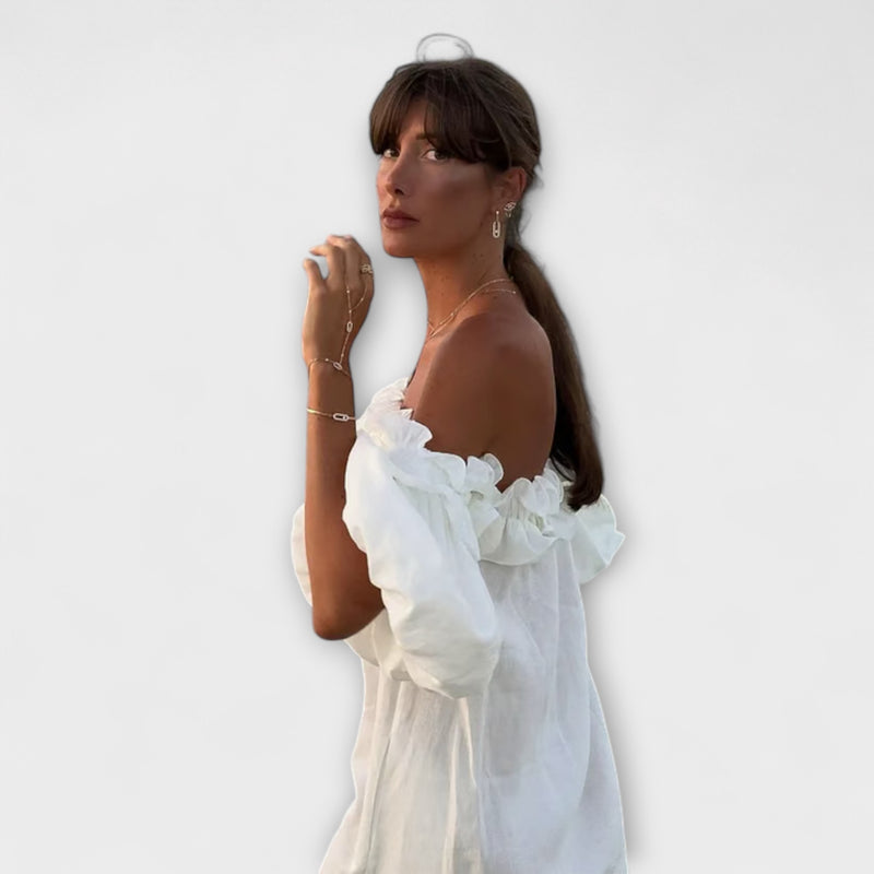 Sofia - Off-Shoulder Linnen Droomjurk
