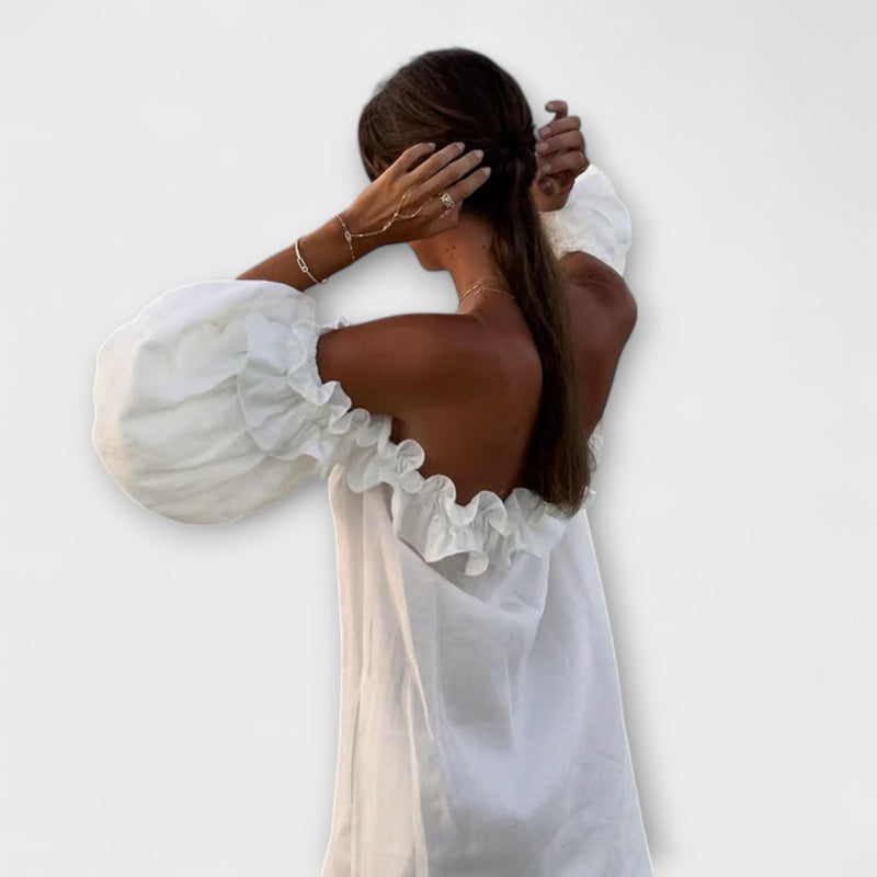 Sofia - Off-Shoulder Linnen Droomjurk