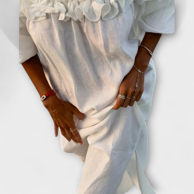 Sofia - Off-Shoulder Linnen Droomjurk