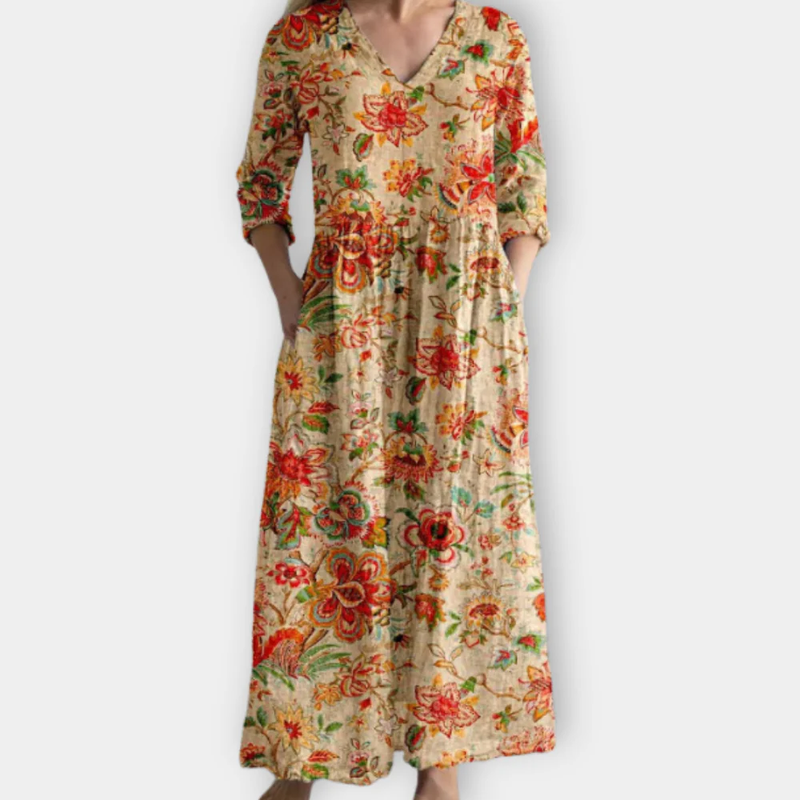 Gouden - Gemakkelijke Boheemse Maxi-jurk