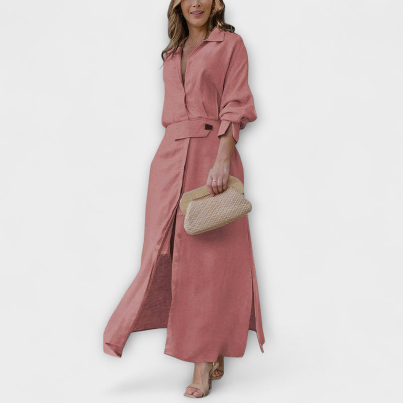 Jeanette - Maxi Jurk met V-Hals