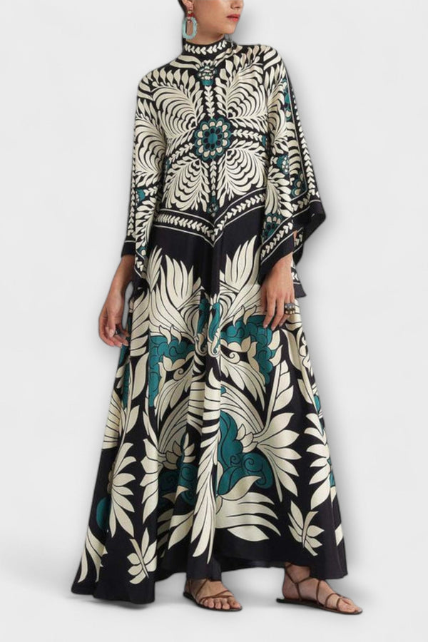 Giselle - Stijlvolle Bloemenprint Vloeiende Maxi-jurk
