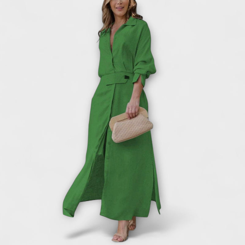 Jeanette - Maxi Jurk met V-Hals