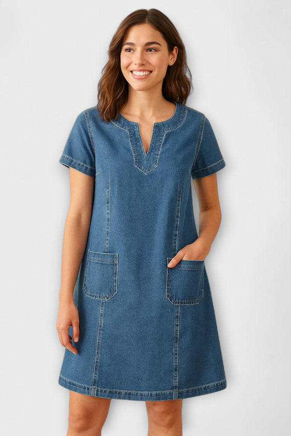 Mathea - Zachte Denim Jurk