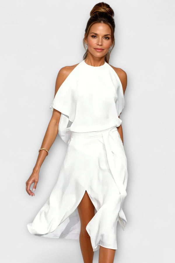 Madonna - Elegante Jurk met Modebewuste Off-Shoulder Ontwerp