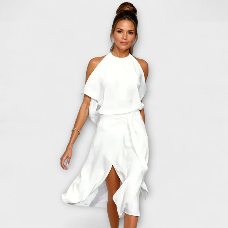 Madonna - Elegante Jurk met Modebewuste Off-Shoulder Ontwerp