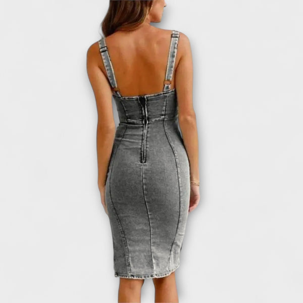 Anna - Denim Jurk met Verstelbare Bandjes
