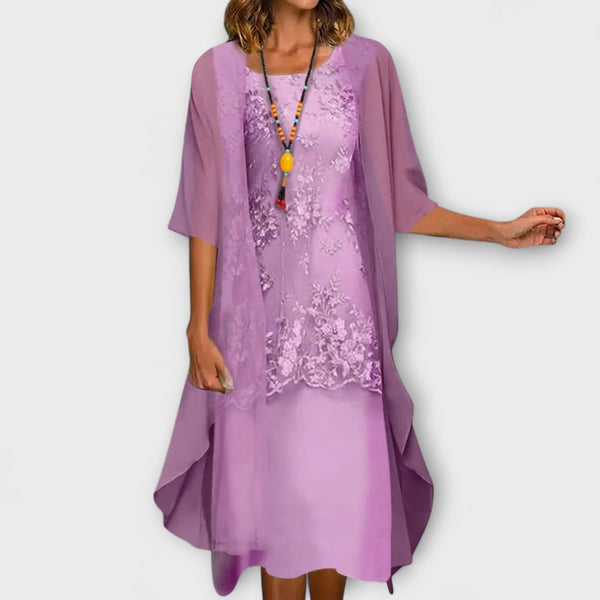 Danielle - Elegante Twee-Delige Chiffon Jurk